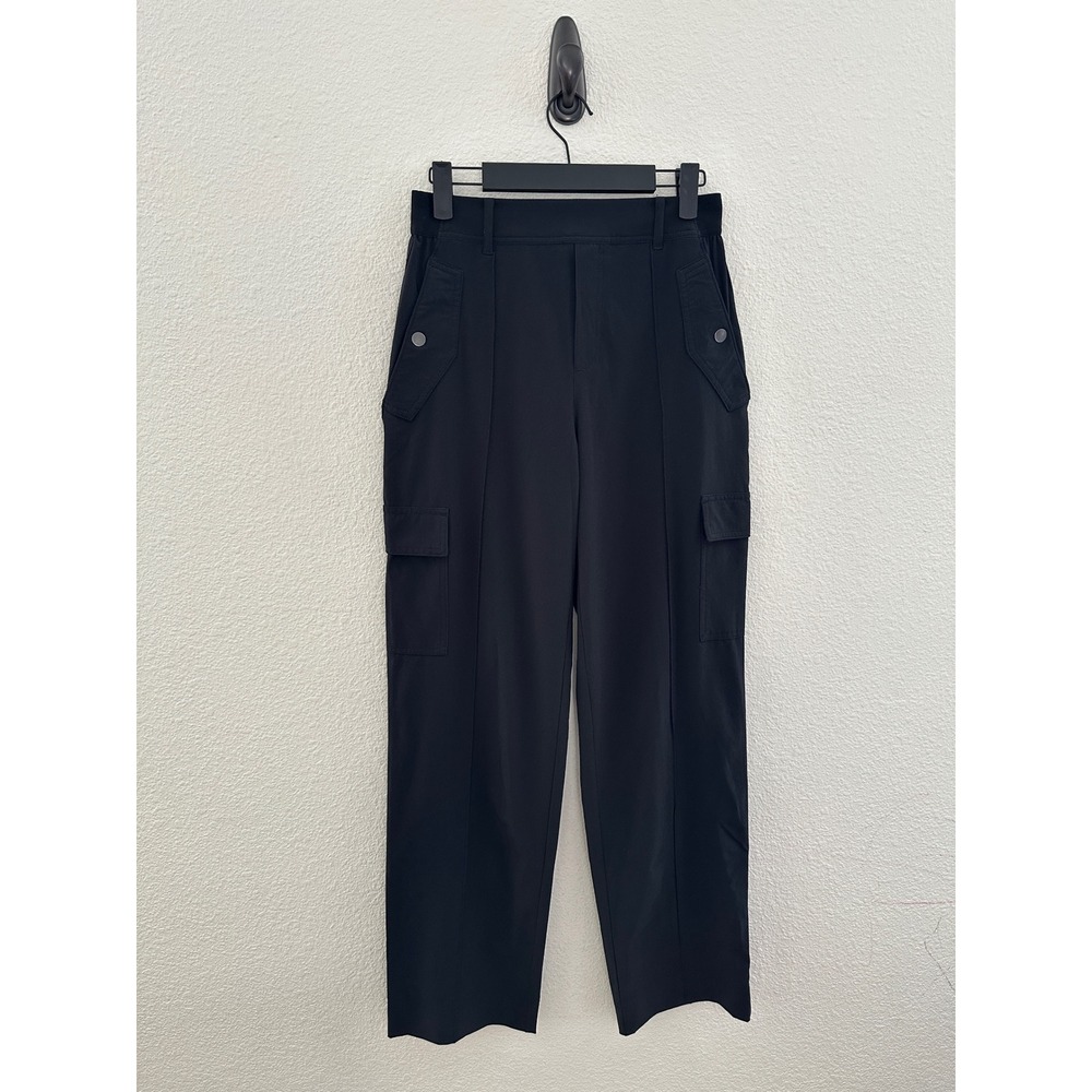 Athleta Vienna Cargo Pant Women 4 Black Straight Leg Utility Outdoor Trousers